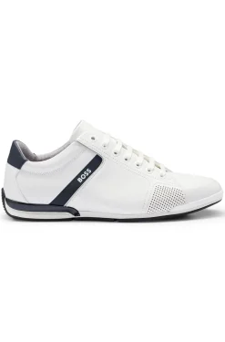 Leather trainers with odour-control lining