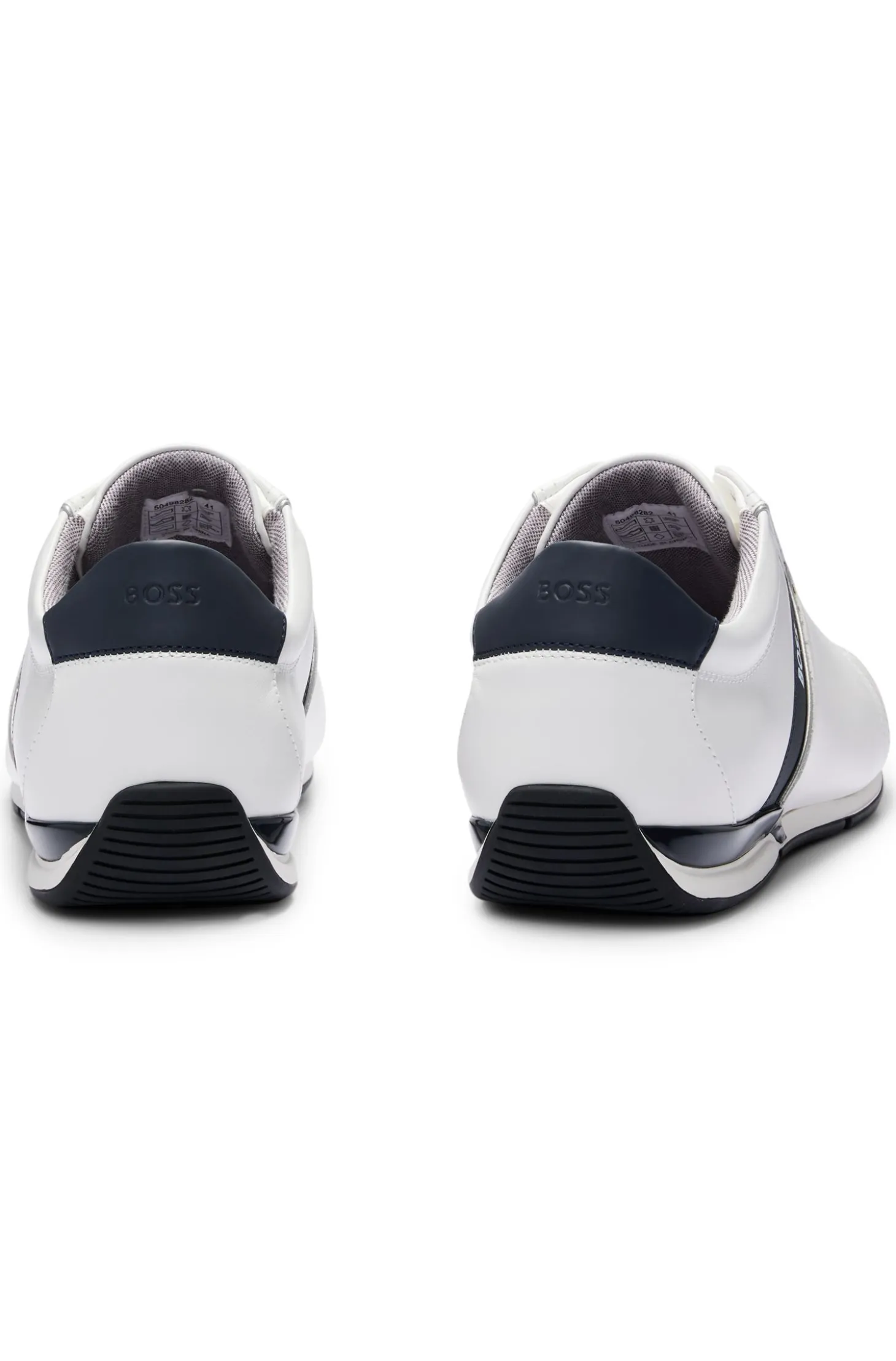 Leather trainers with odour-control lining