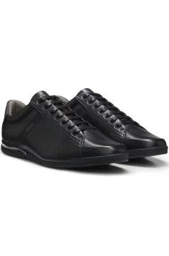 Leather trainers with odour-control lining