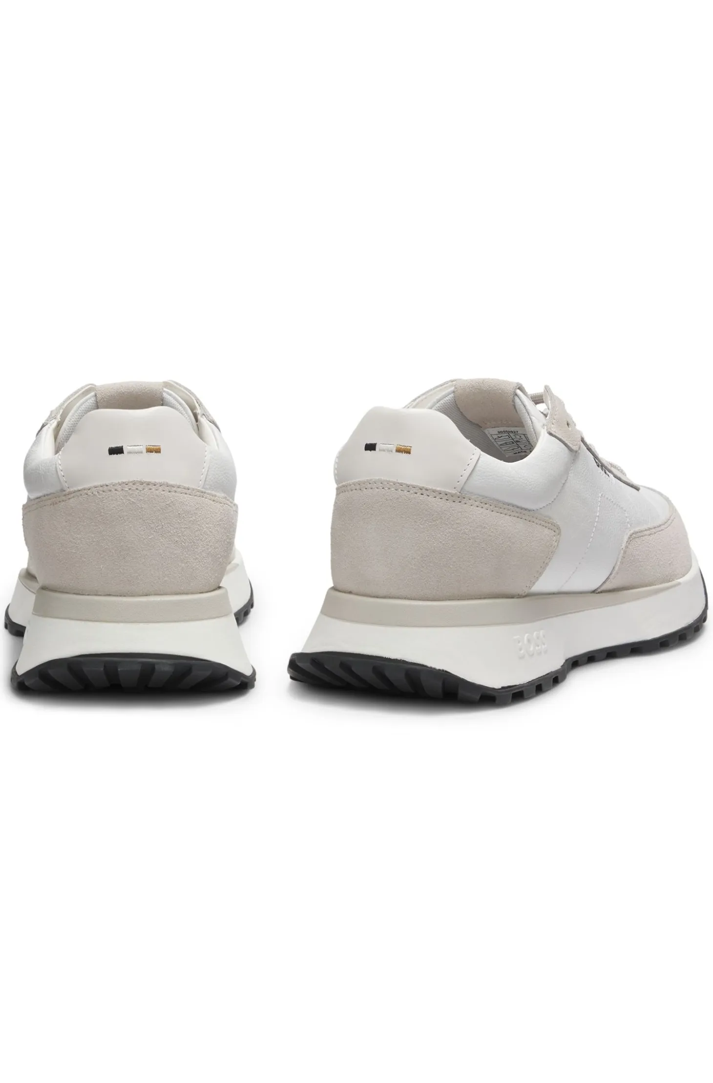 Leather trainers with side-panel logo
