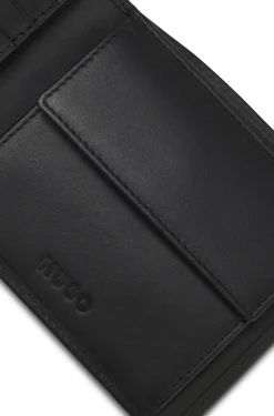 Leather trifold wallet with red logo