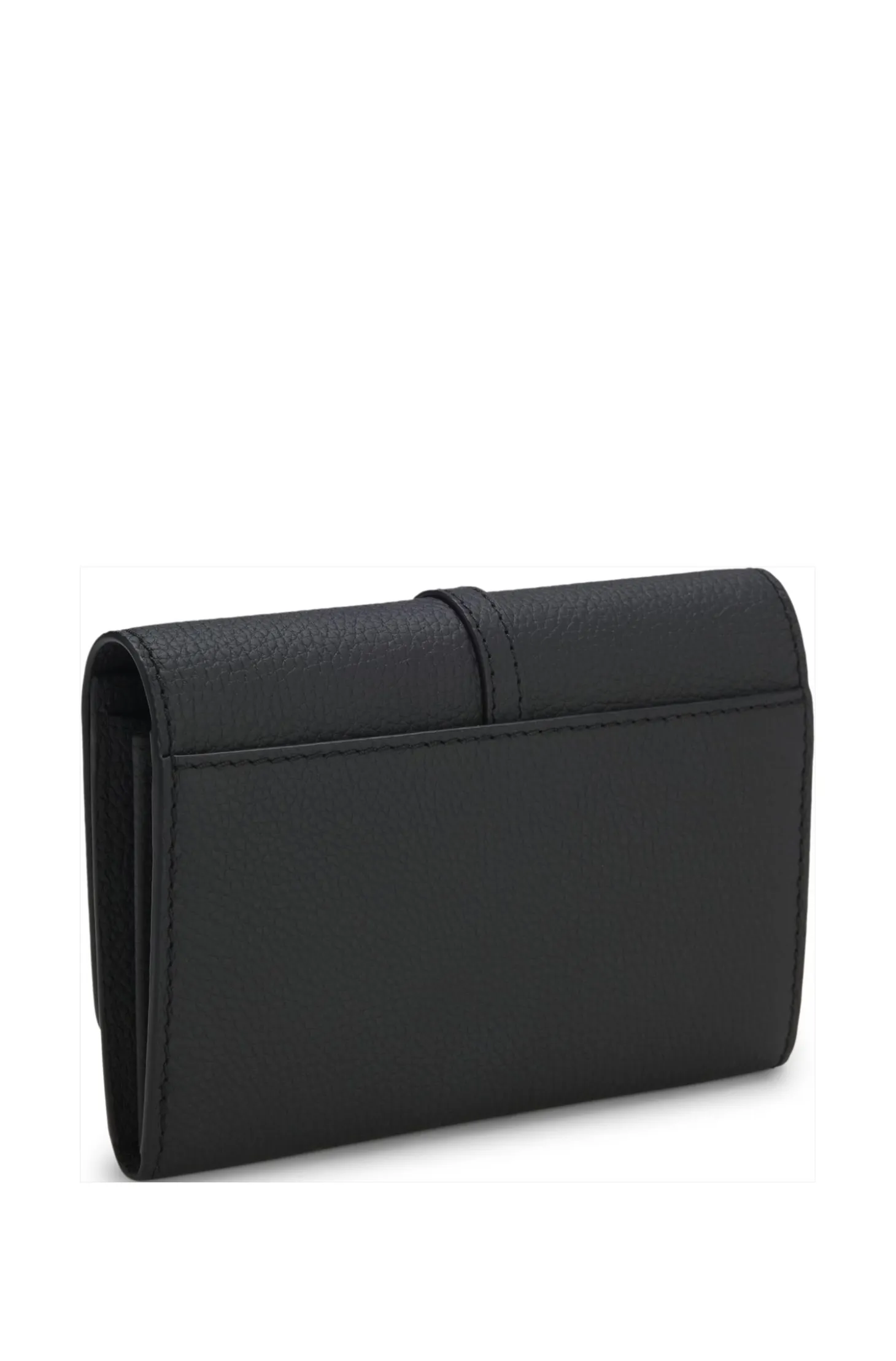 Leather wallet with Double-B-monogram plaque