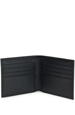 Leather wallet with logo lettering