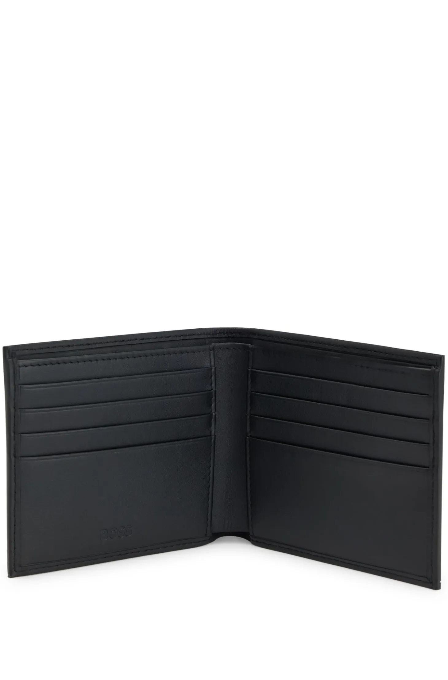 Leather wallet with logo lettering