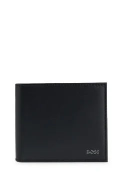 Leather wallet with logo lettering
