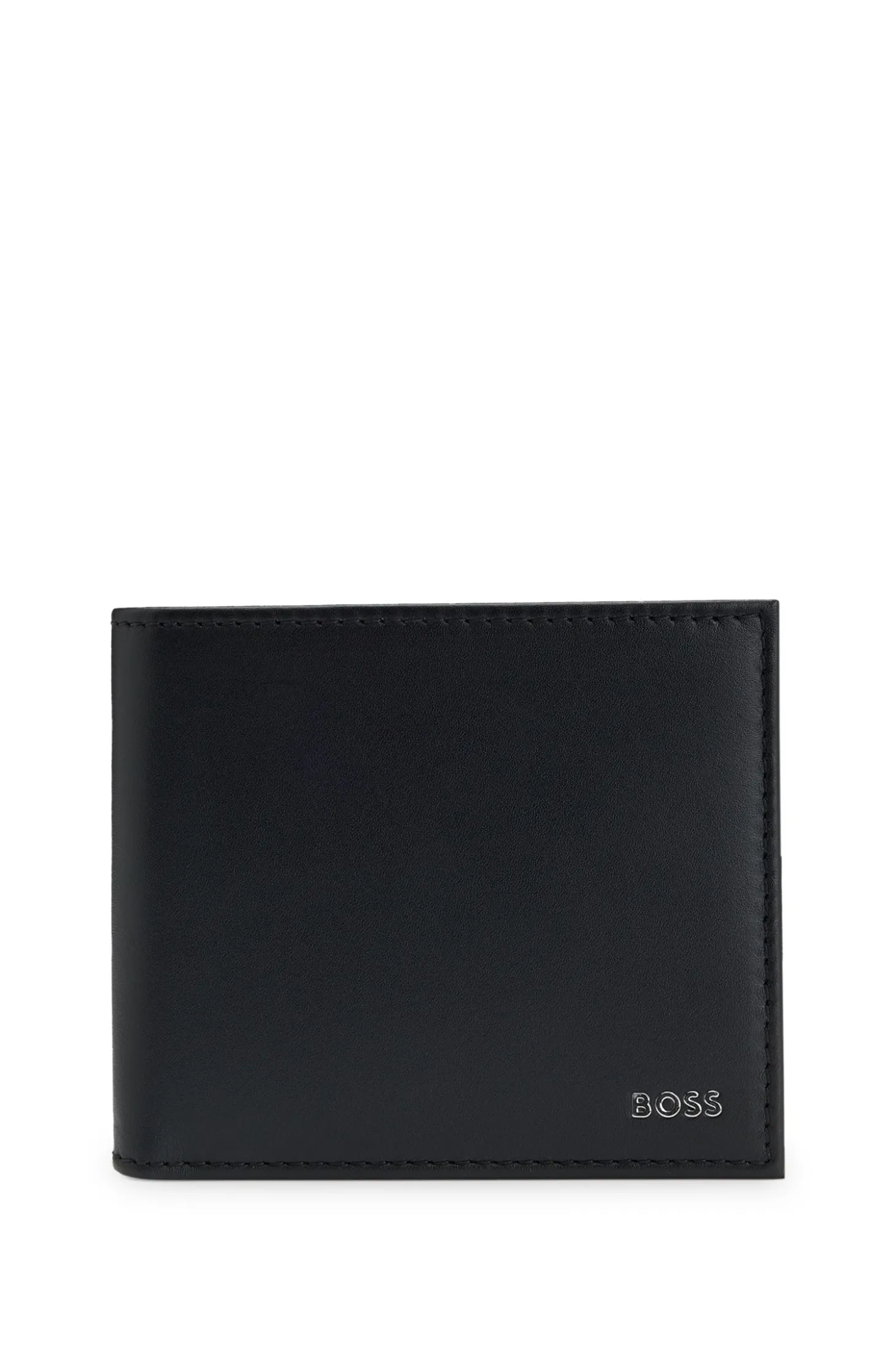 Leather wallet with logo lettering