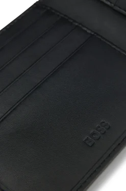 Leather wallet with logo lettering