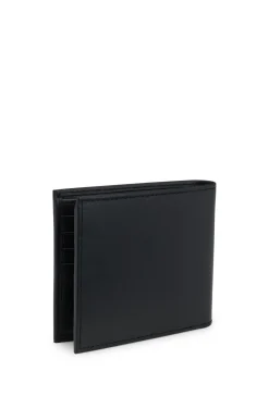 Leather wallet with logo lettering
