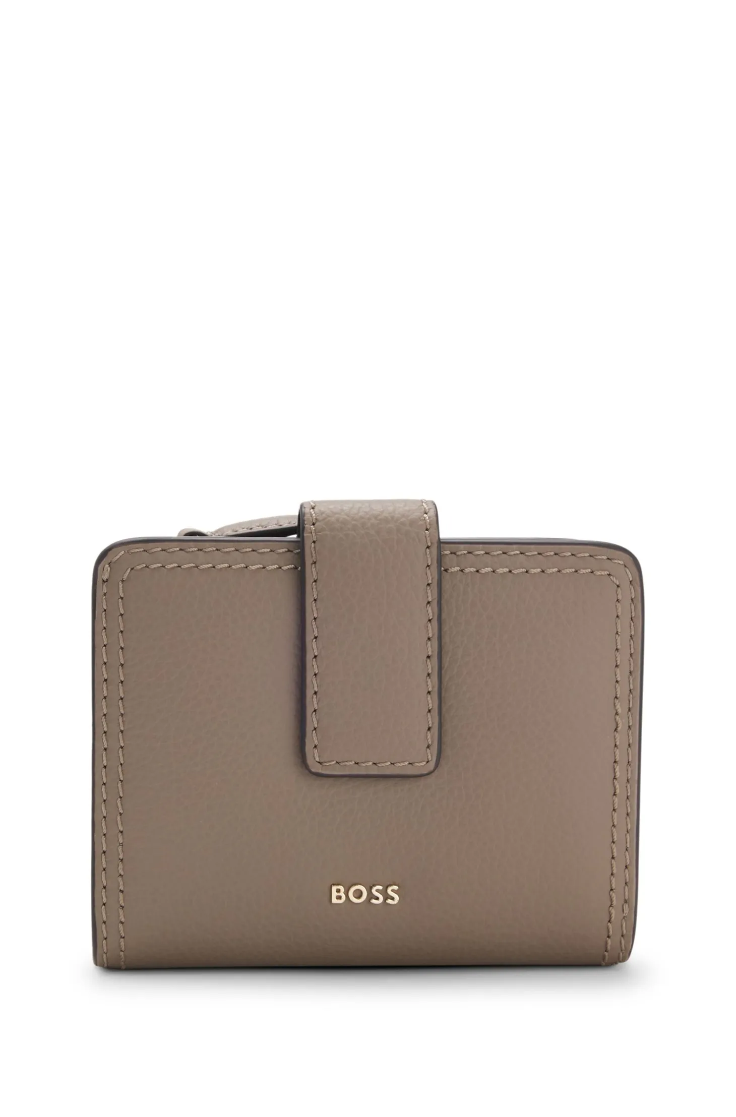 Leather wallet with logo lettering
