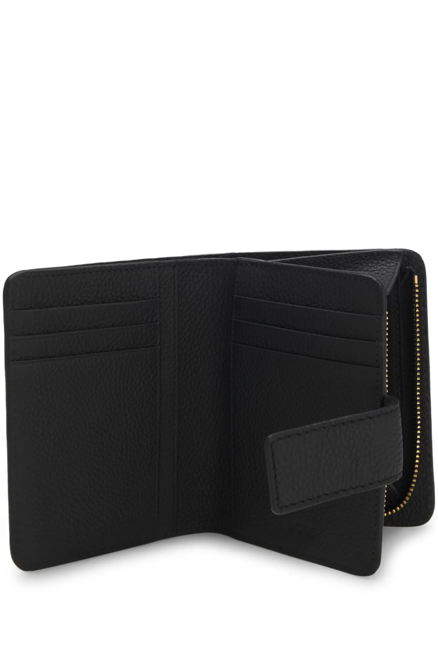 Leather wallet with logo lettering