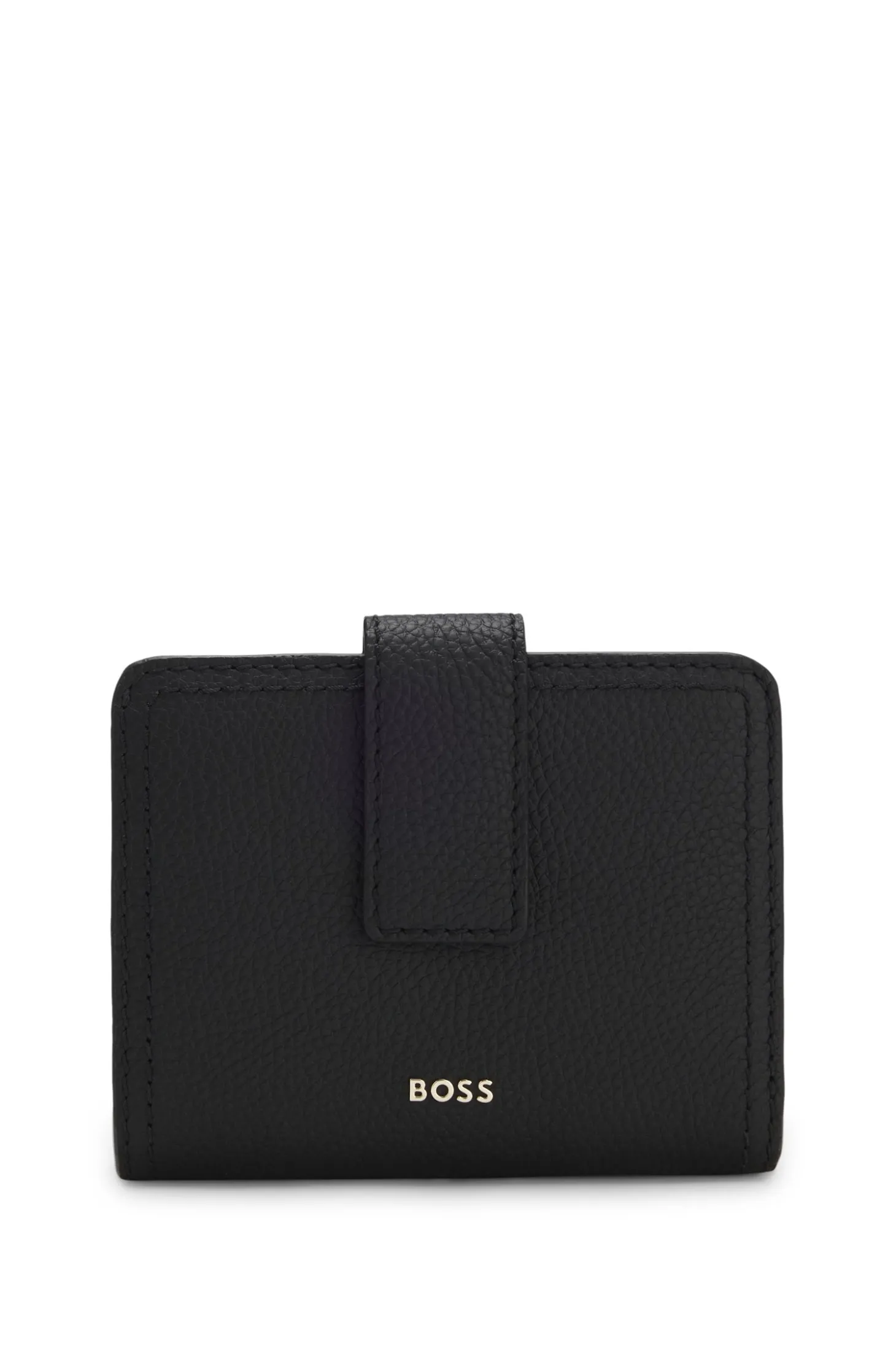 Leather wallet with logo lettering