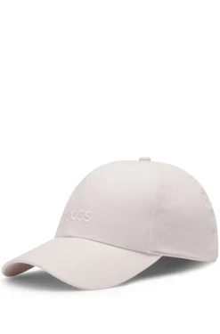 Linen cap with embroidered logo