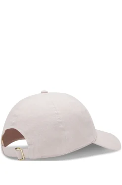Linen cap with embroidered logo