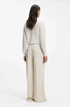 Linen-cotton cardigan with buttoned front