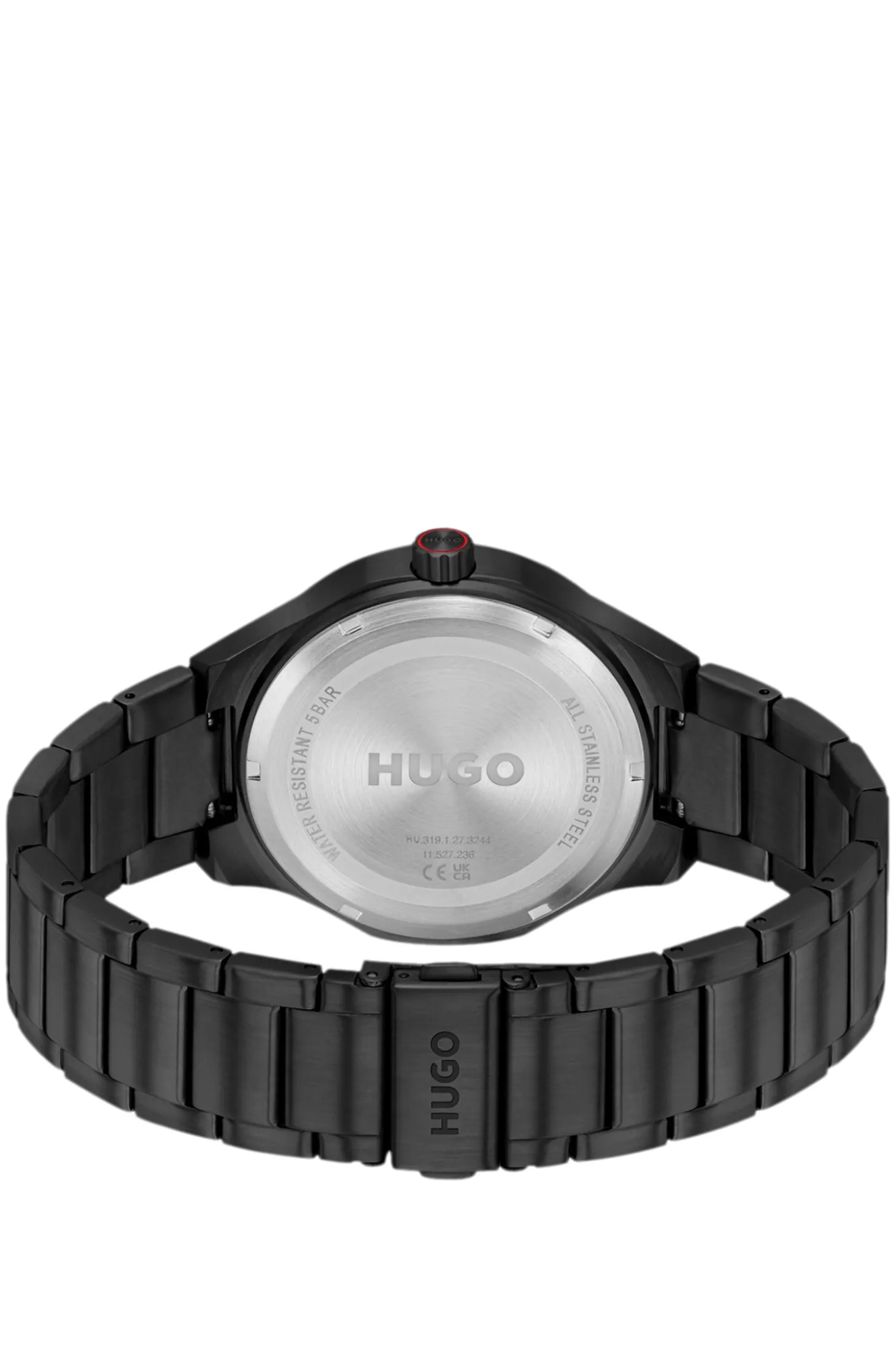 Lit black-plated watch with tonal dial