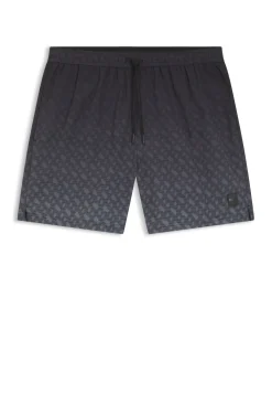 Logo-badge swim shorts with degradé monogram print