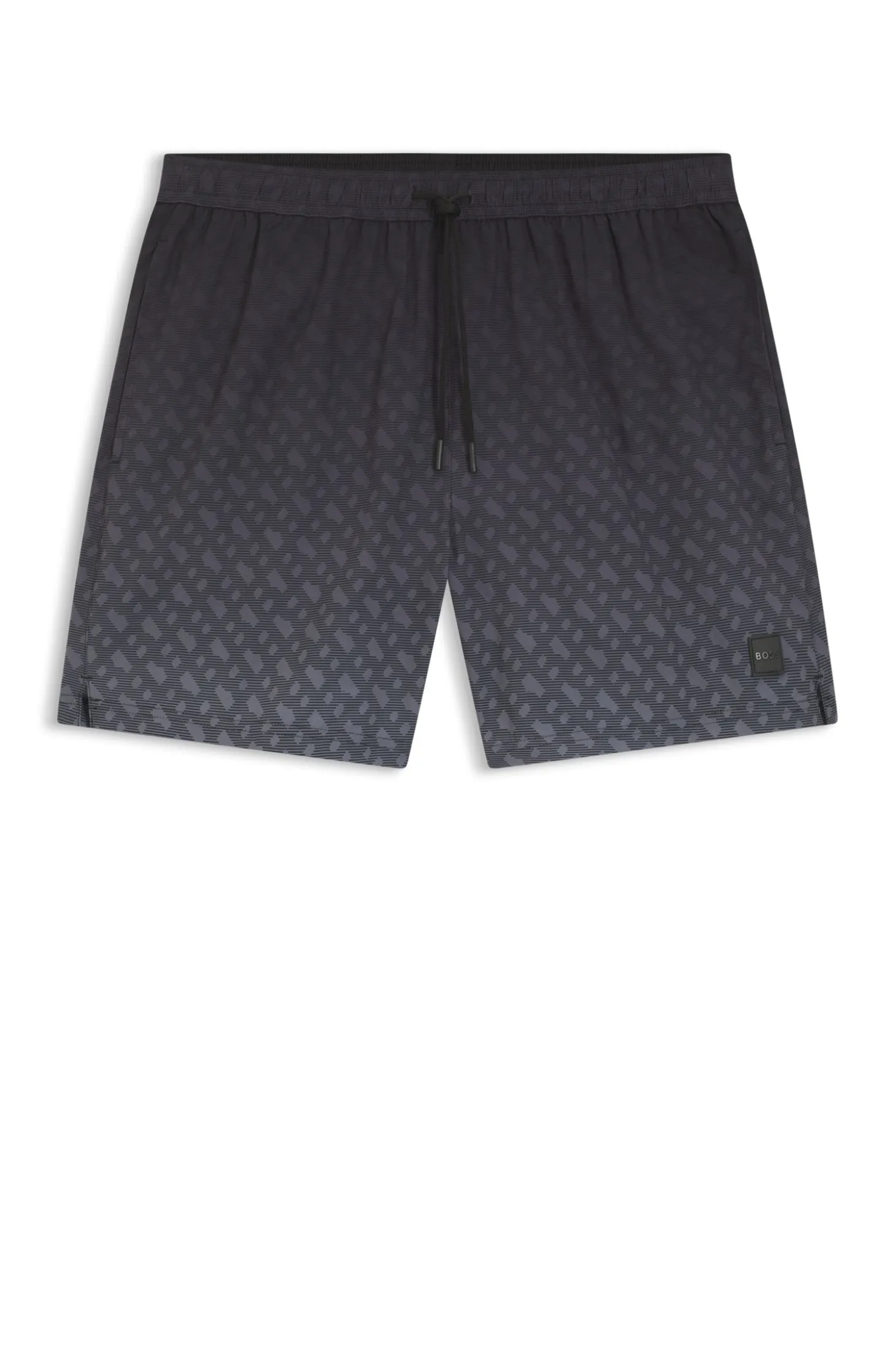 Logo-badge swim shorts with degradé monogram print