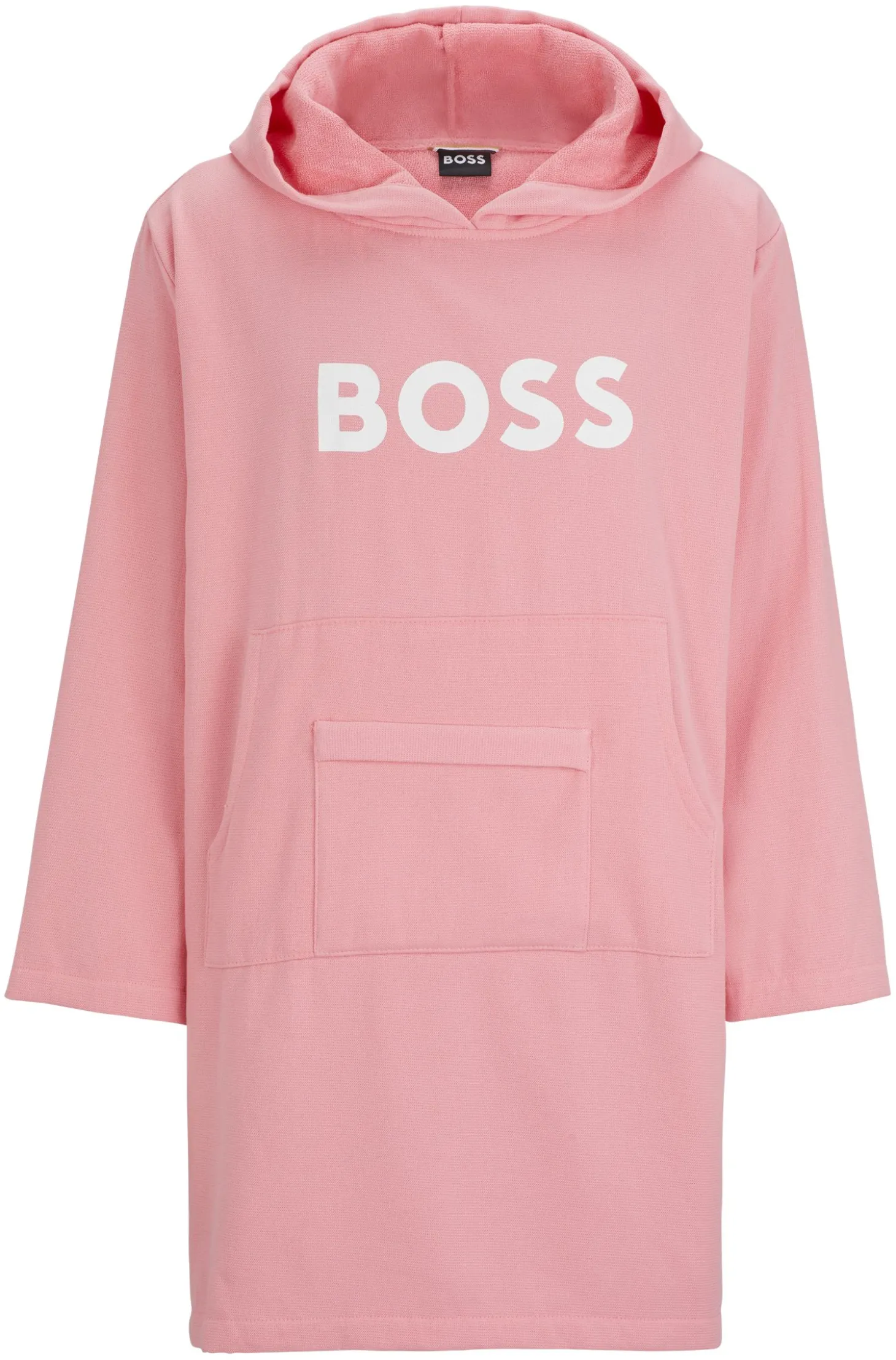 Logo beach hoodie in cotton with kangaroo pocket