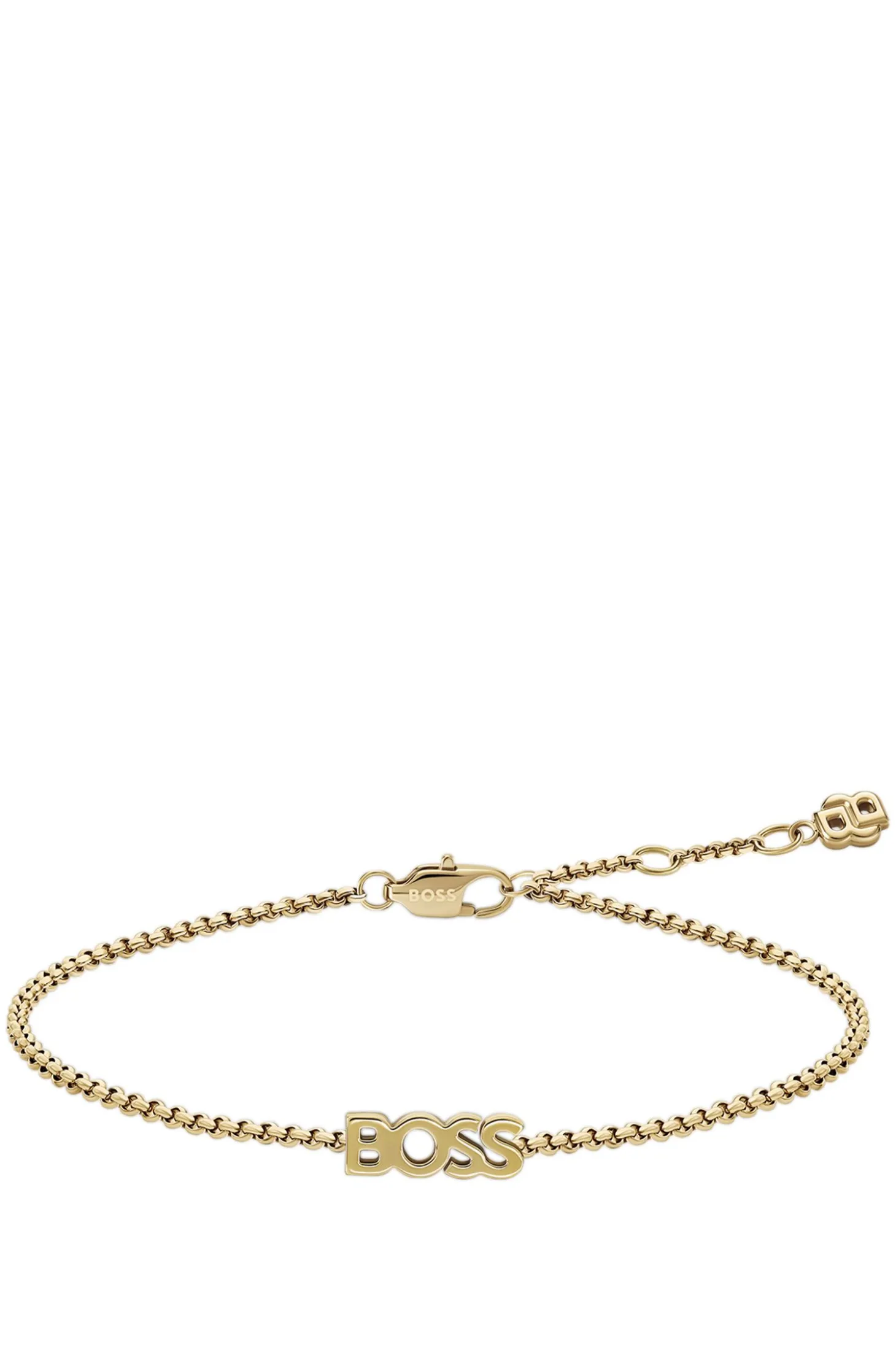 Logo bracelet in a light-yellow-gold tone