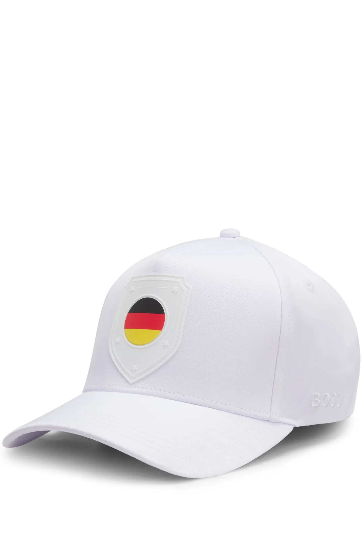 Logo cap in lustrous twill with country-flag badge