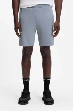 Logo-embroidered shorts in cotton-blend piqué jersey