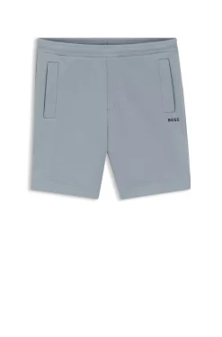 Logo-embroidered shorts in cotton-blend piqué jersey