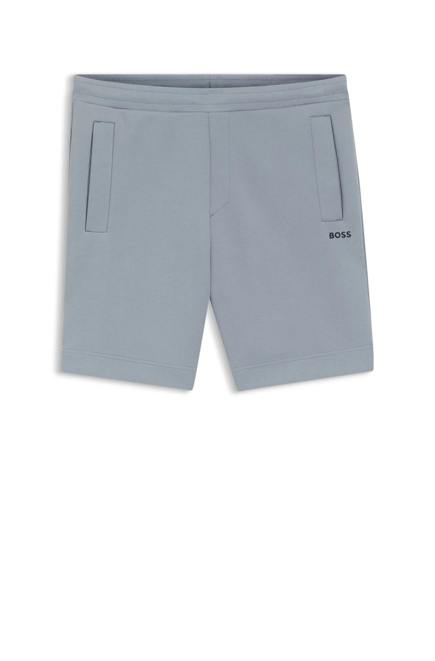 Logo-embroidered shorts in cotton-blend piqué jersey