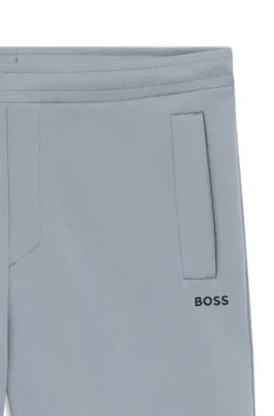 Logo-embroidered shorts in cotton-blend piqué jersey