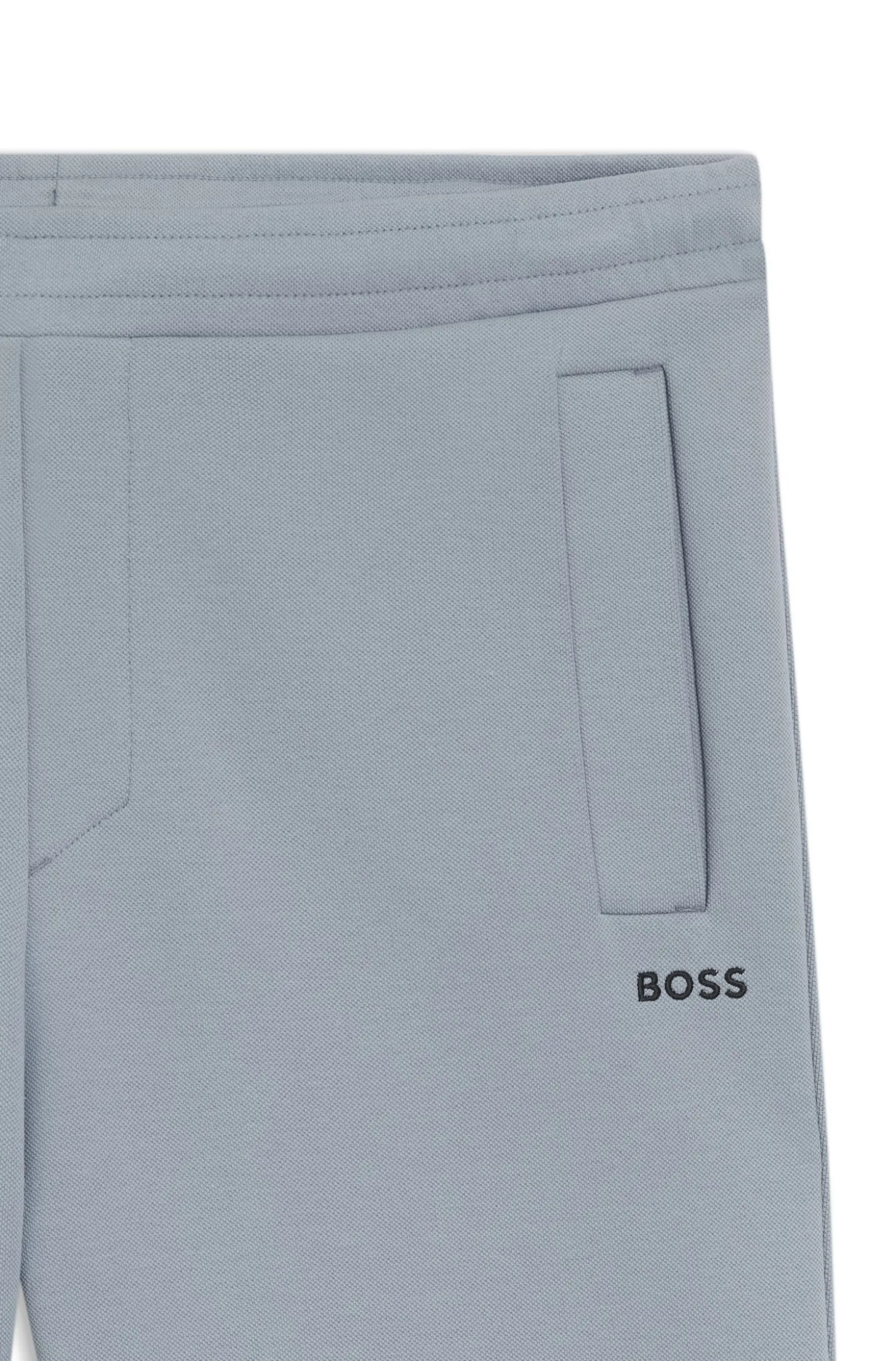 Logo-embroidered shorts in cotton-blend piqué jersey