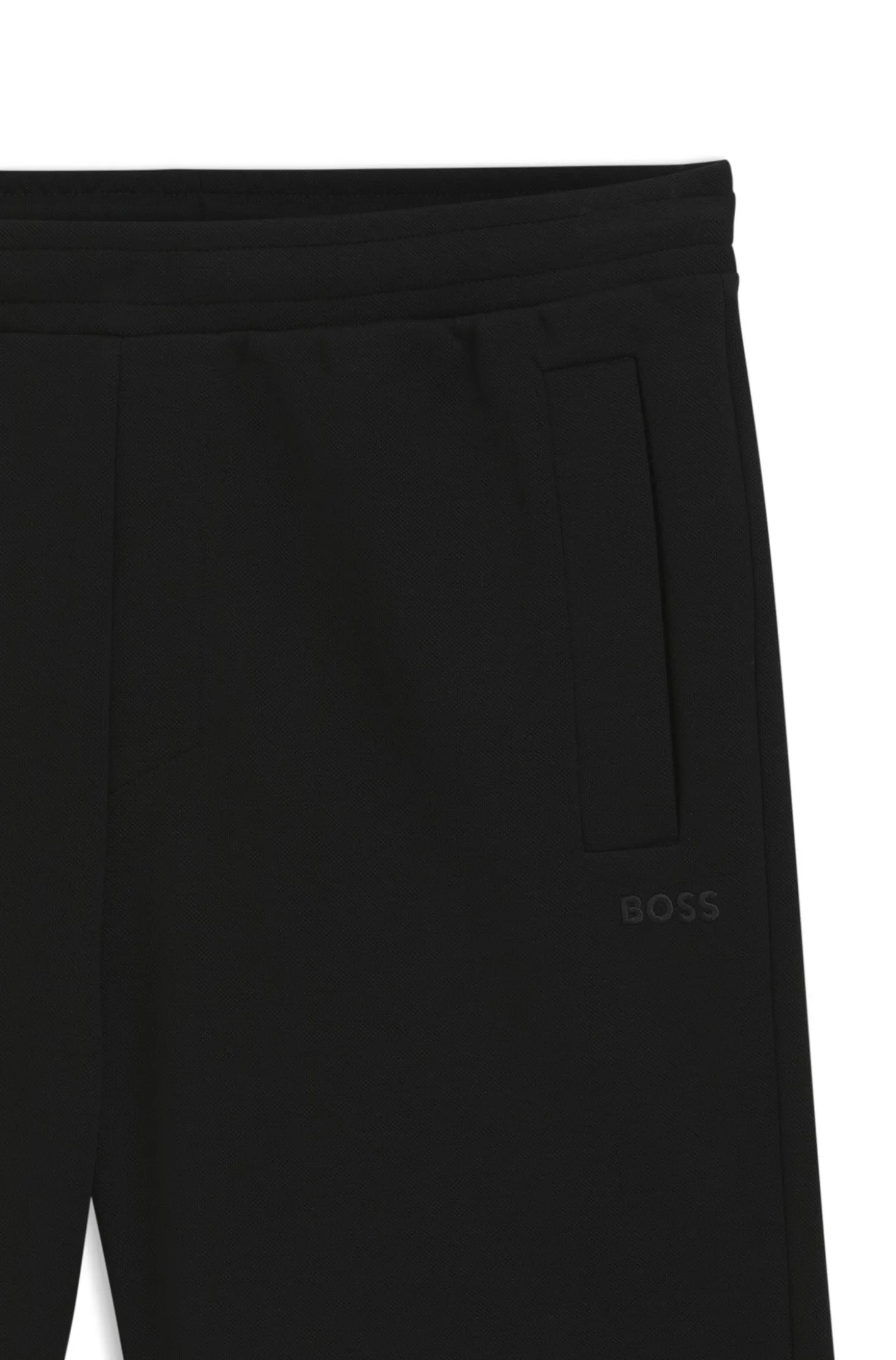 Logo-embroidered shorts in cotton-blend piqué jersey