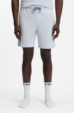 Logo-embroidered shorts in stretch cotton