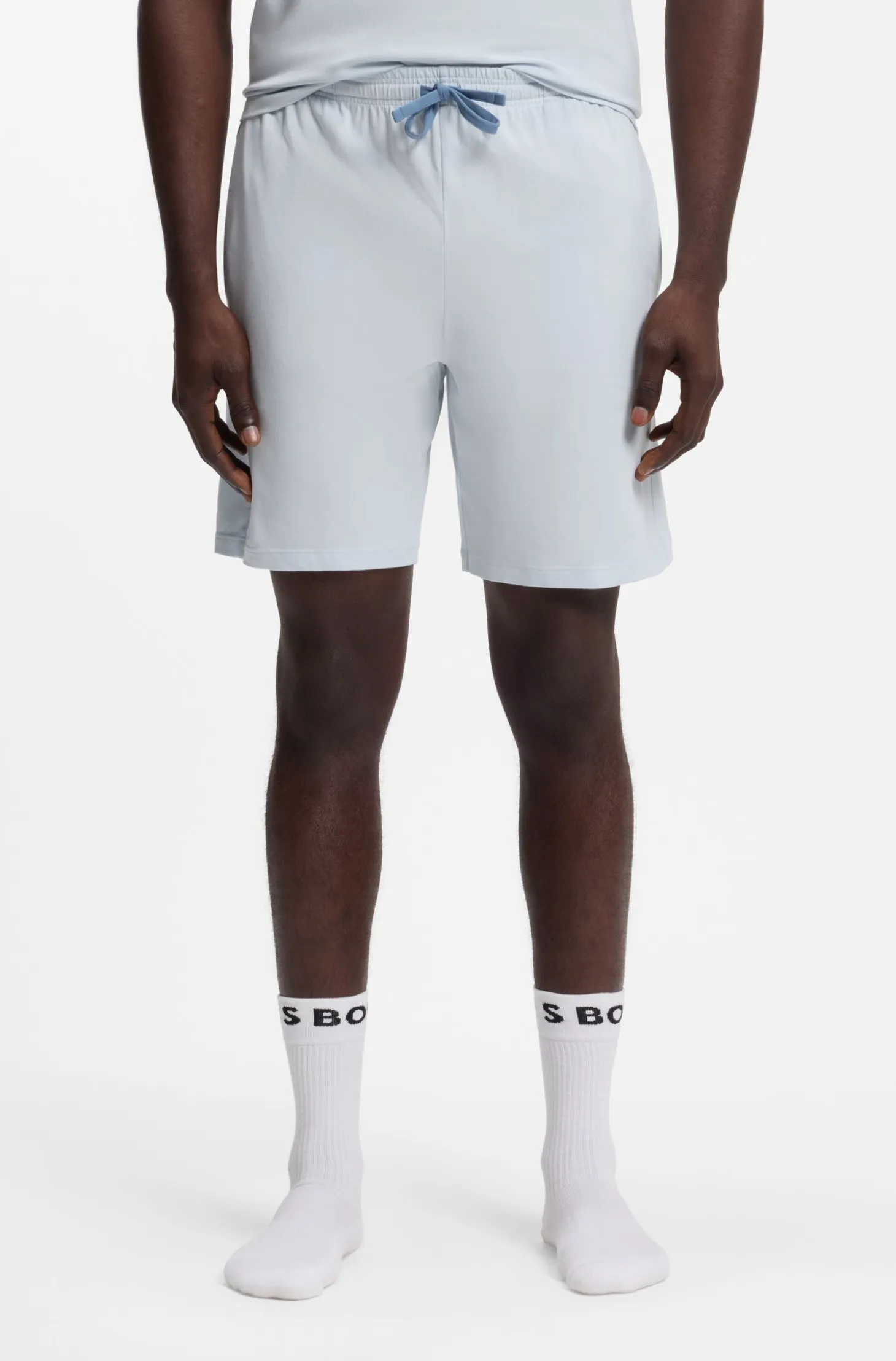 Logo-embroidered shorts in stretch cotton