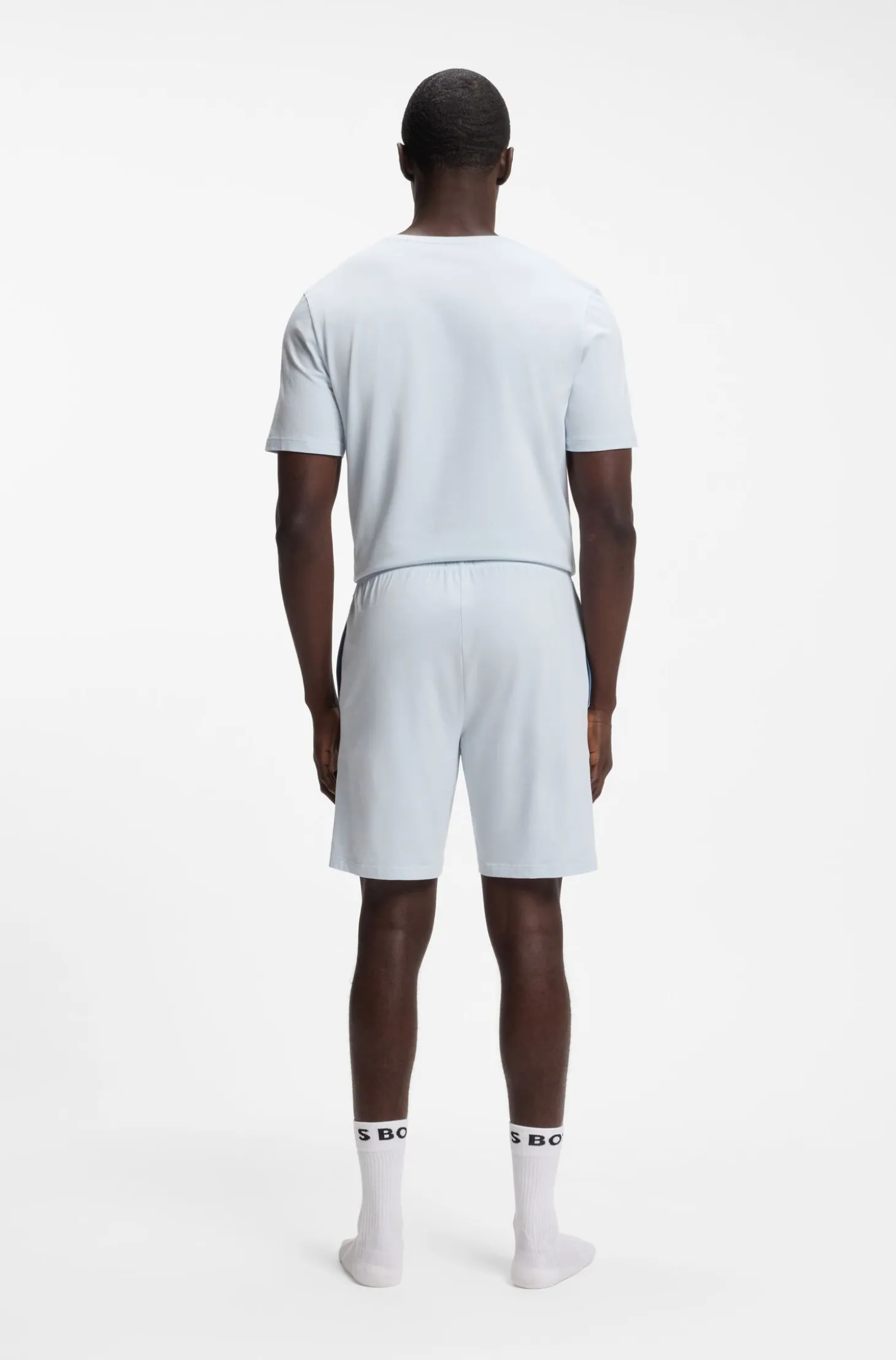 Logo-embroidered shorts in stretch cotton