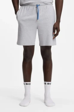Logo-embroidered shorts in stretch cotton