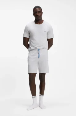 Logo-embroidered shorts in stretch cotton