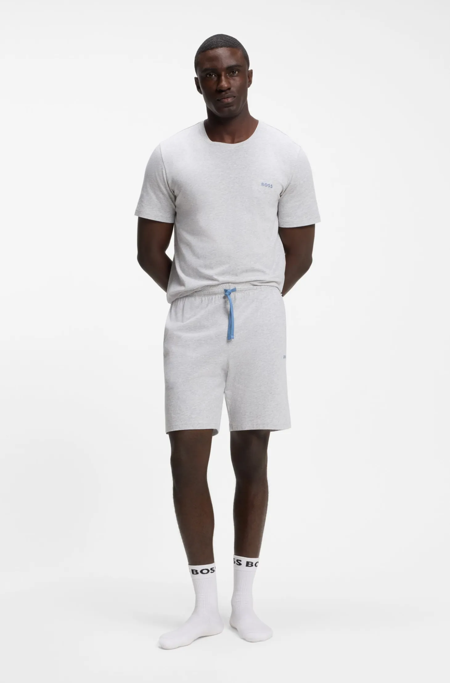 Logo-embroidered shorts in stretch cotton