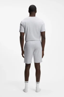 Logo-embroidered shorts in stretch cotton