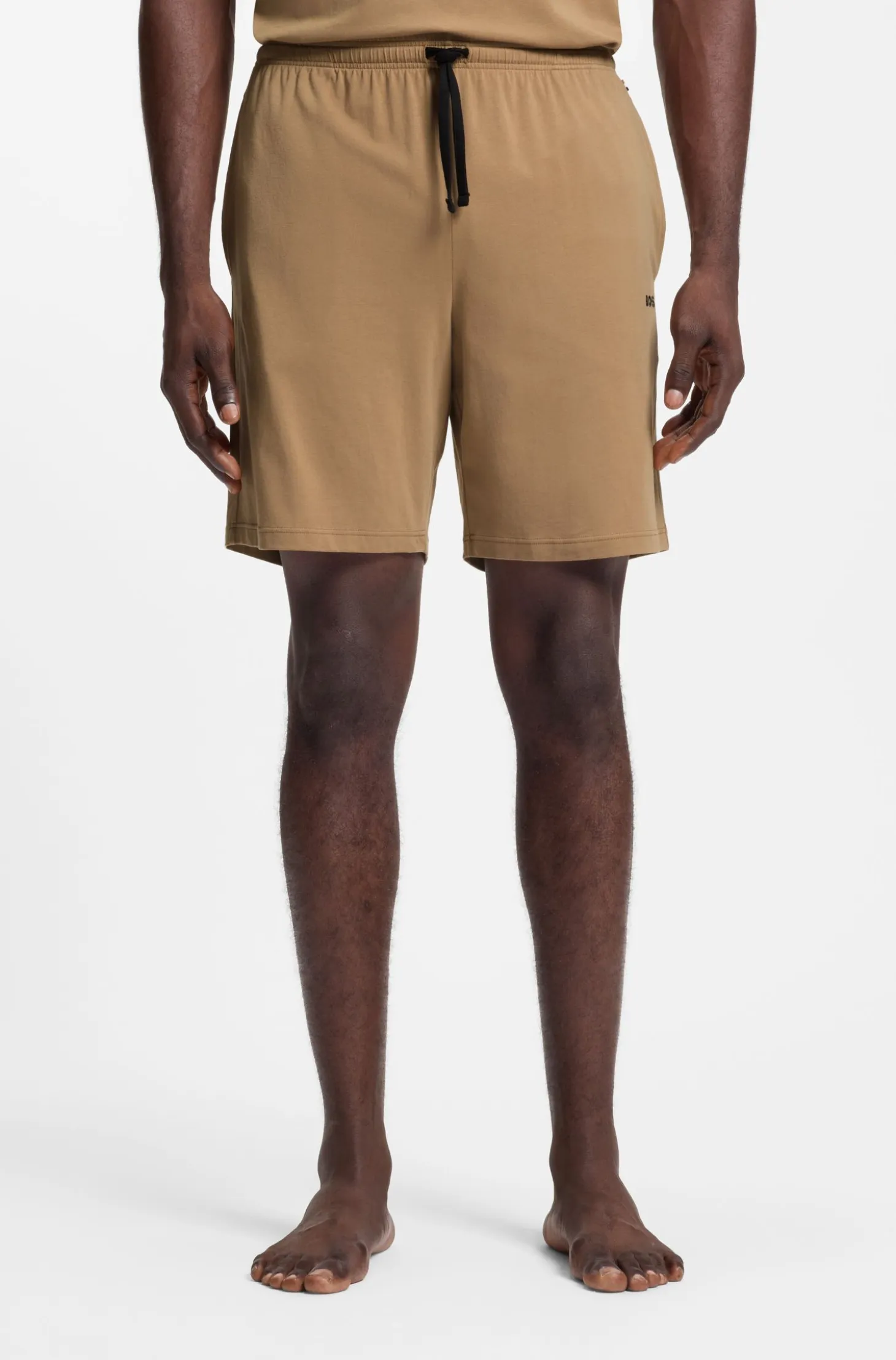 Logo-embroidered shorts in stretch cotton