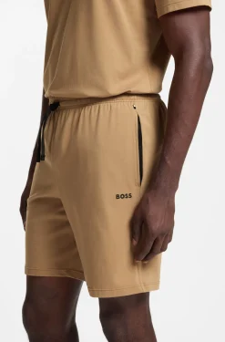 Logo-embroidered shorts in stretch cotton