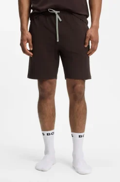 Logo-embroidered shorts in stretch cotton