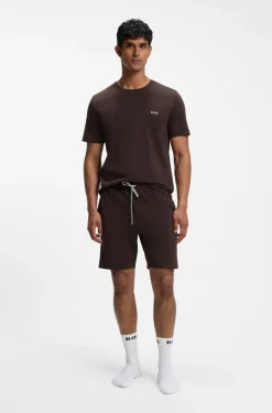 Logo-embroidered shorts in stretch cotton
