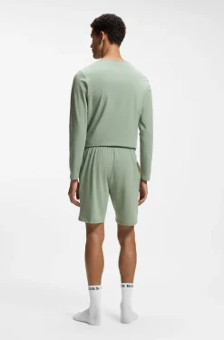 Logo-embroidered shorts in stretch cotton