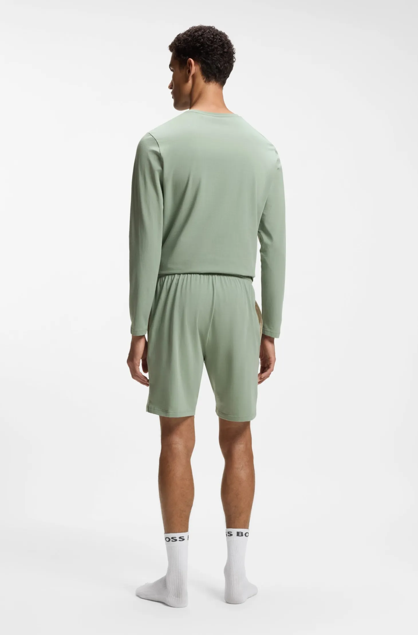 Logo-embroidered shorts in stretch cotton