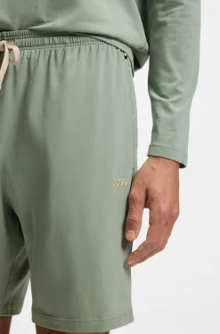 Logo-embroidered shorts in stretch cotton
