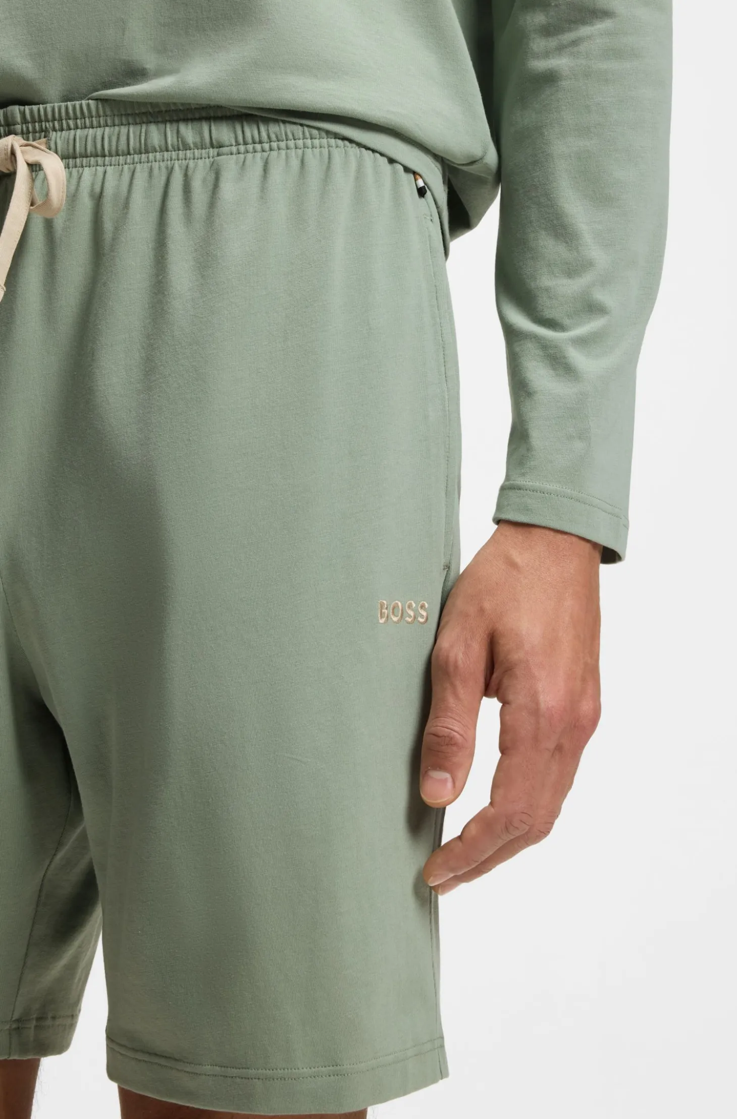 Logo-embroidered shorts in stretch cotton