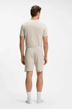 Logo-embroidered shorts in stretch cotton