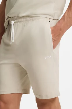 Logo-embroidered shorts in stretch cotton