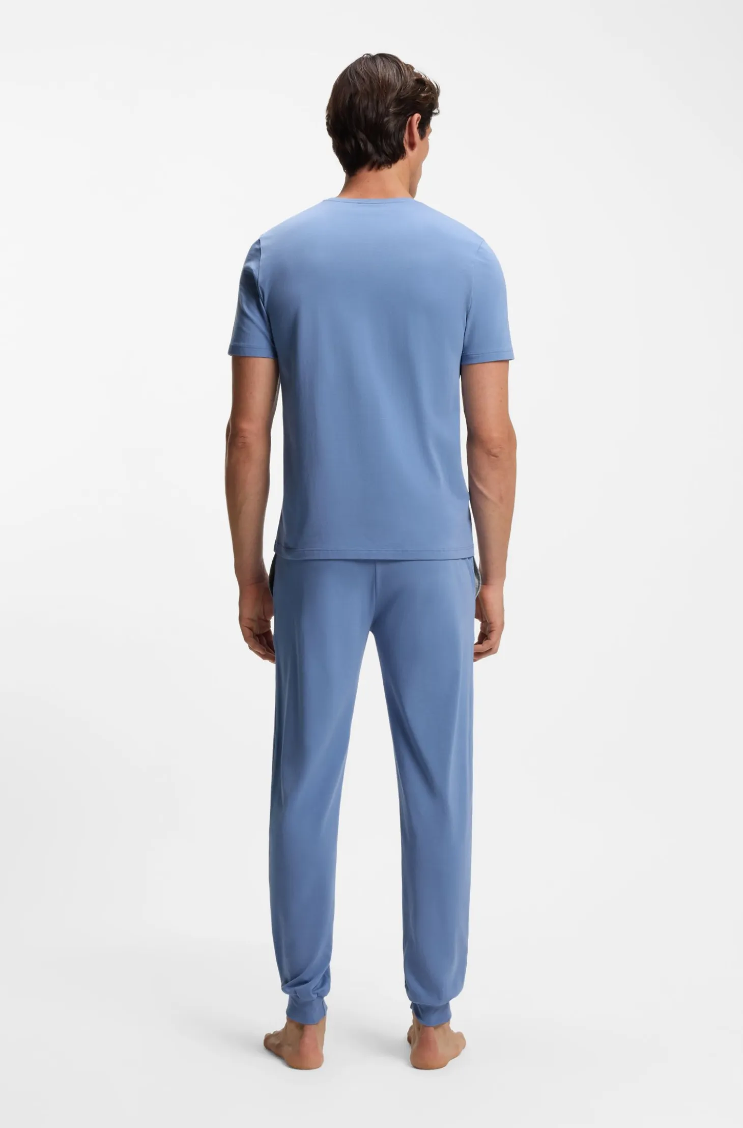 Logo-embroidered T-shirt in stretch cotton