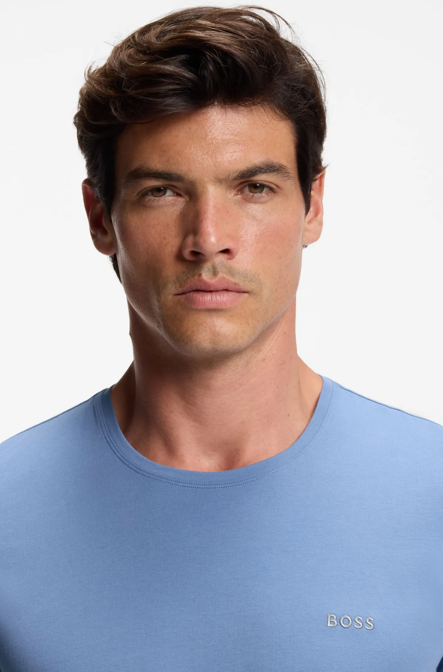 Logo-embroidered T-shirt in stretch cotton