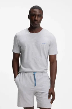 Logo-embroidered T-shirt in stretch cotton